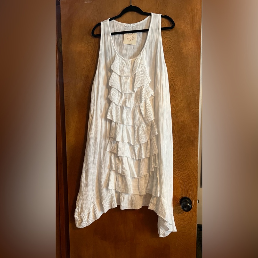 Elegant White Ruffle Dress